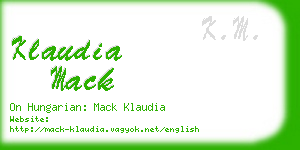 klaudia mack business card